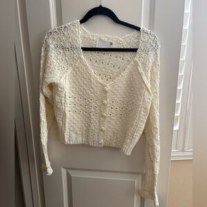 Lush | Cream Button-Up Cardigan | size S